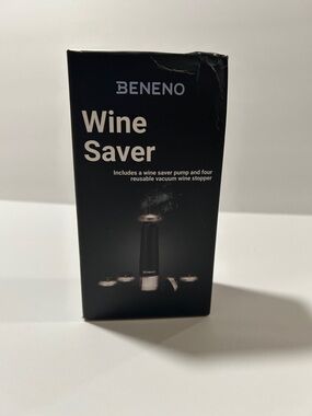Black Wine Saver Vacuum Pump with Reusable Stoppers